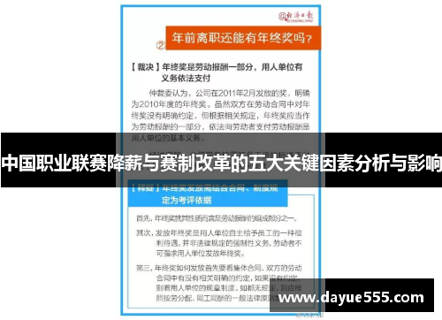 中国职业联赛降薪与赛制改革的五大关键因素分析与影响
